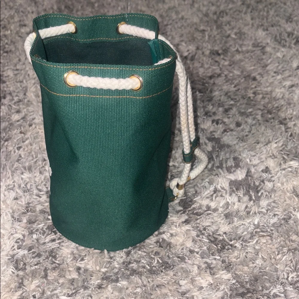 HERMES eau de cologne pouch novelty nylon canvas green drawstring unisex - Picture 3 of 7